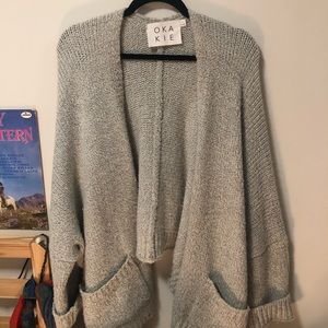 OKAKIE OVERSIZED KNIT CARDIGAN